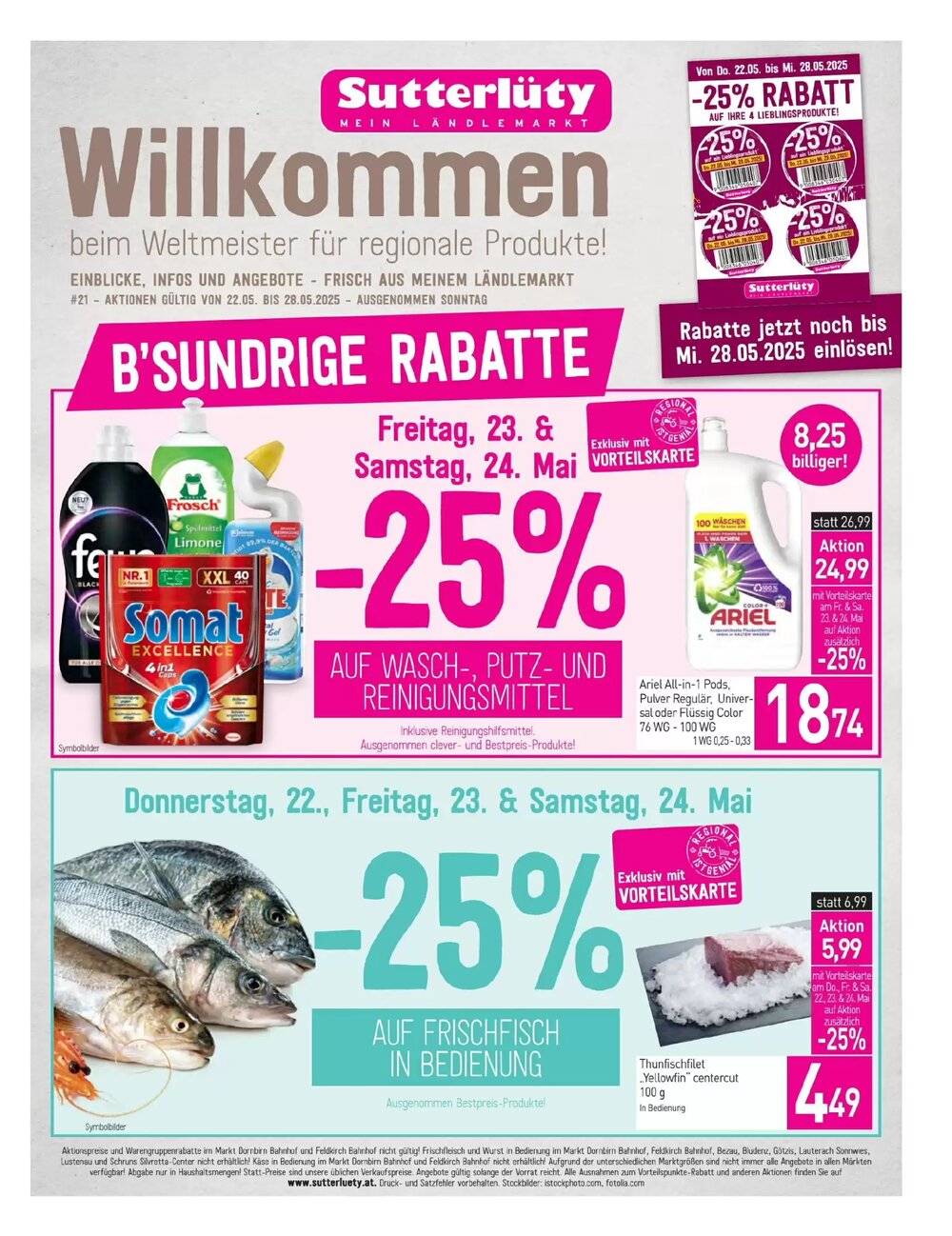 Sutterlüty Flugblatt (ab 22.05.2025) - Angebote und Prospekt - Seite 1
