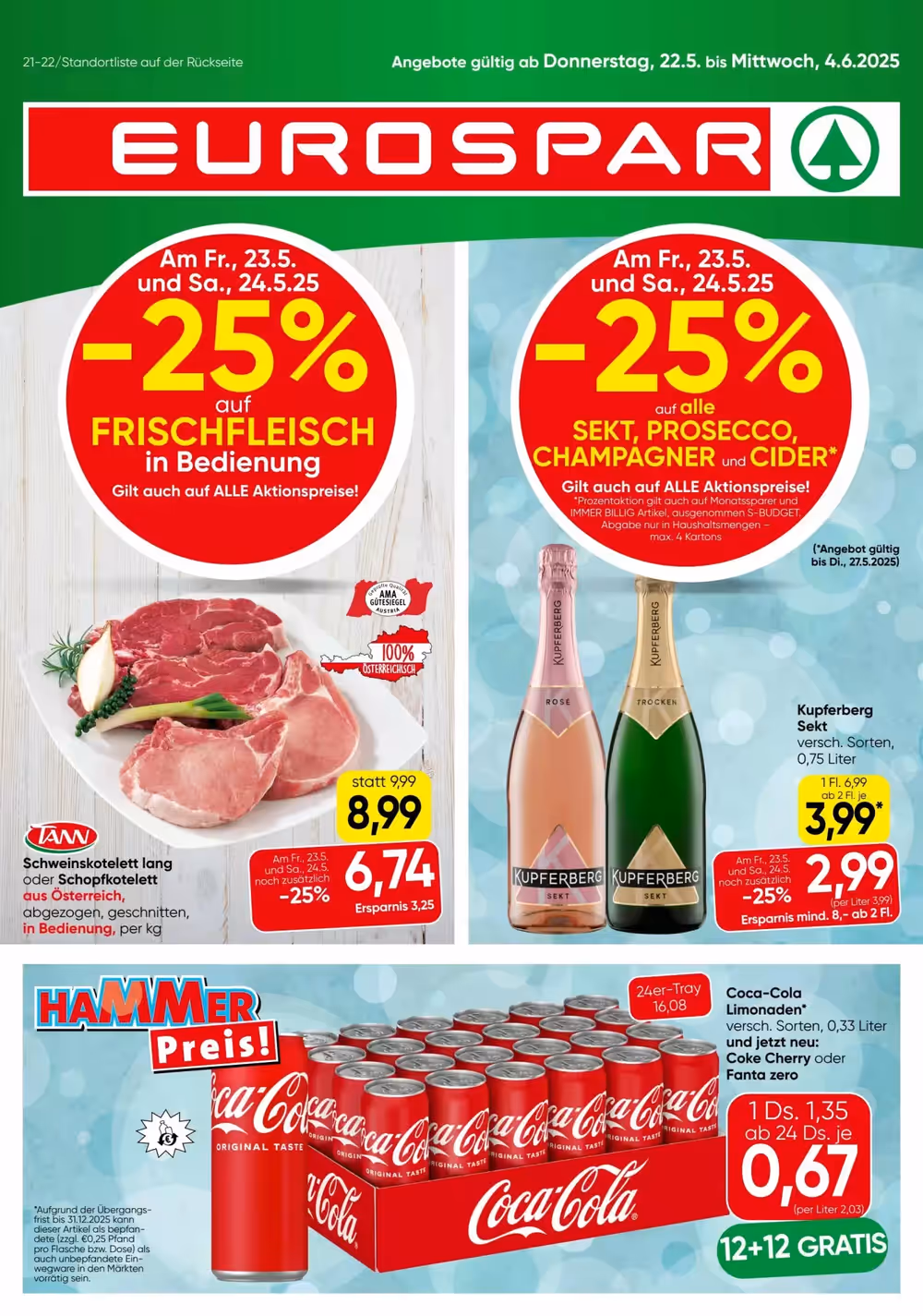 Eurospar Flugblatt (ab 22.05.2025) - Angebote und Prospekt - Seite 1