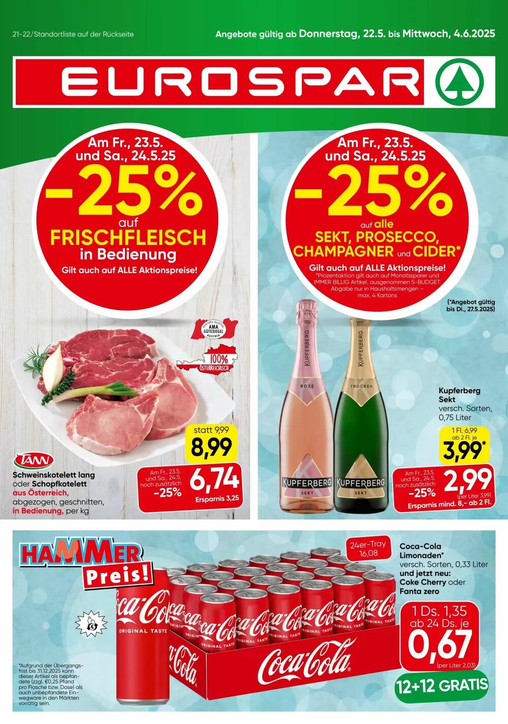 Eurospar Flugblatt (ab 22.05.2025) - Angebote und Prospekt - Seite 1