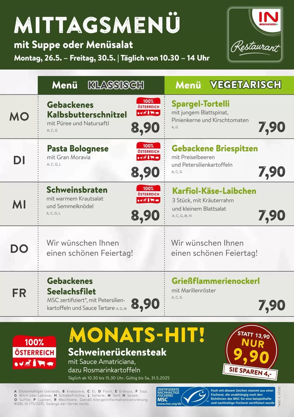 Interspar Restaurant Flugblatt (ab 26.05.2025) - Angebote und Prospekt - Seite 1