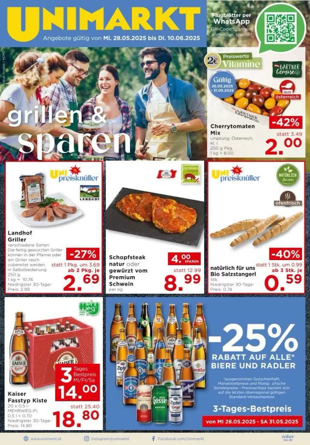Unimarkt Flugblatt (ab 28.05.2025) - Angebote und Prospekt - Seite 1