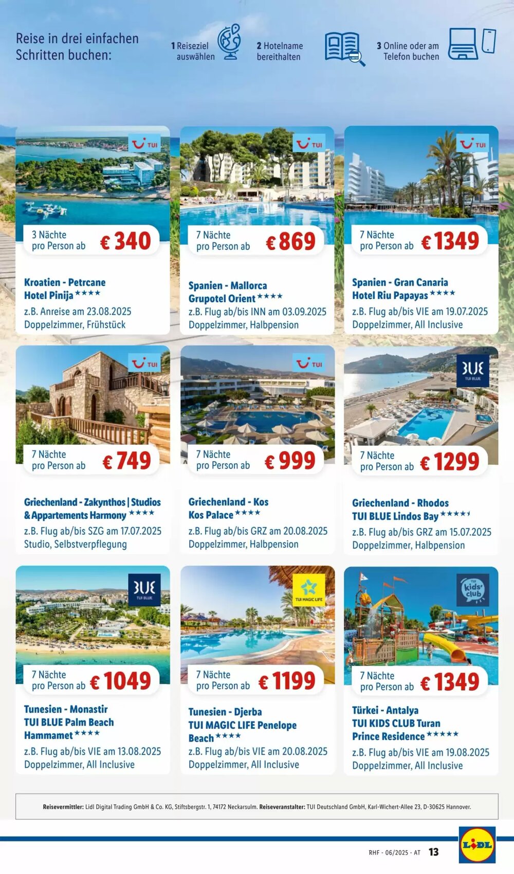 Lidl Reisen Flugblatt (ab 01.06.2025) - Angebote und Prospekt - Seite 13