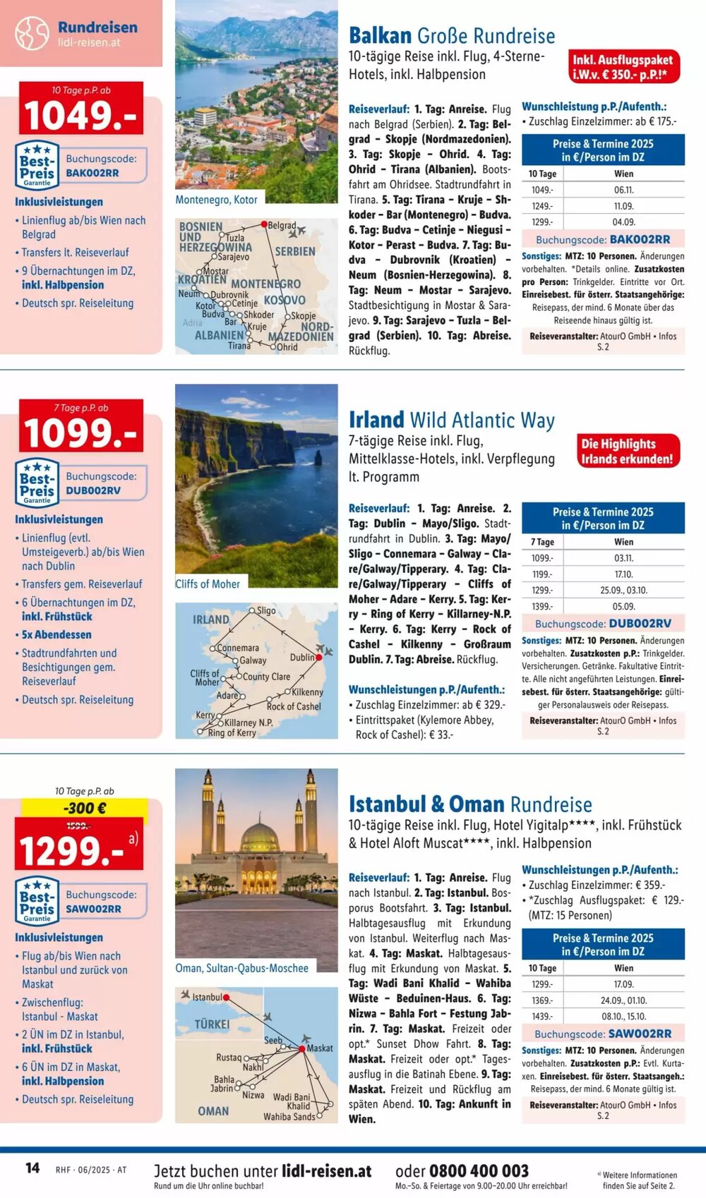 Lidl Reisen Flugblatt (ab 01.06.2025) - Angebote und Prospekt - Seite 14