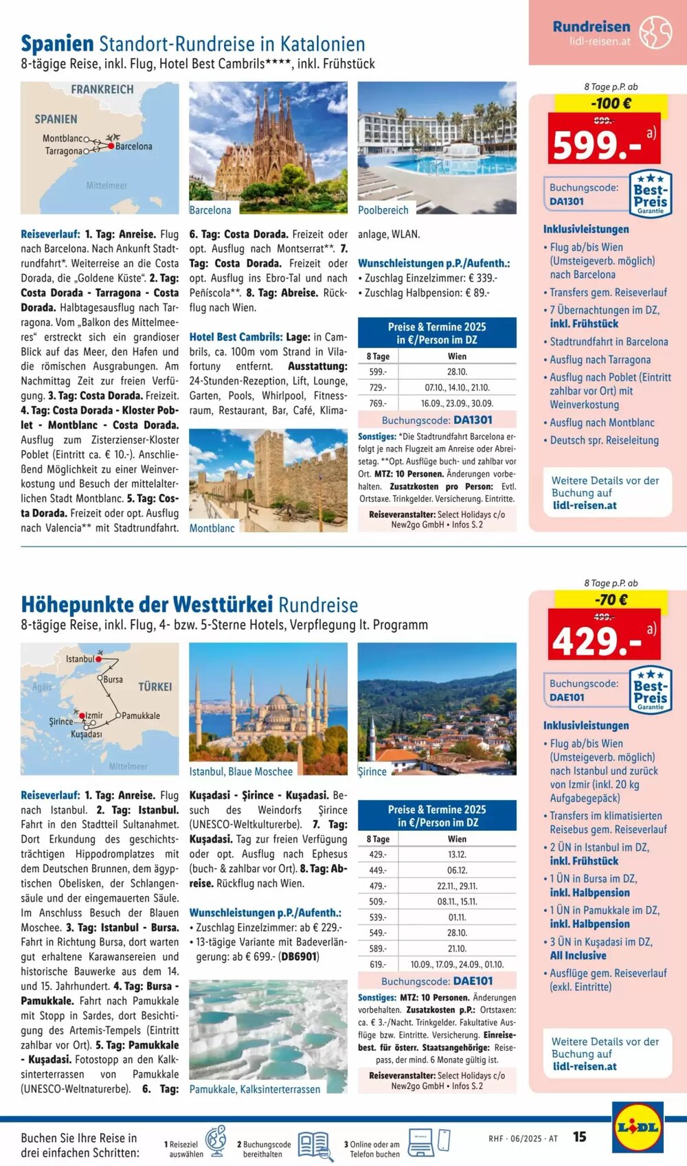 Lidl Reisen Flugblatt (ab 01.06.2025) - Angebote und Prospekt - Seite 15