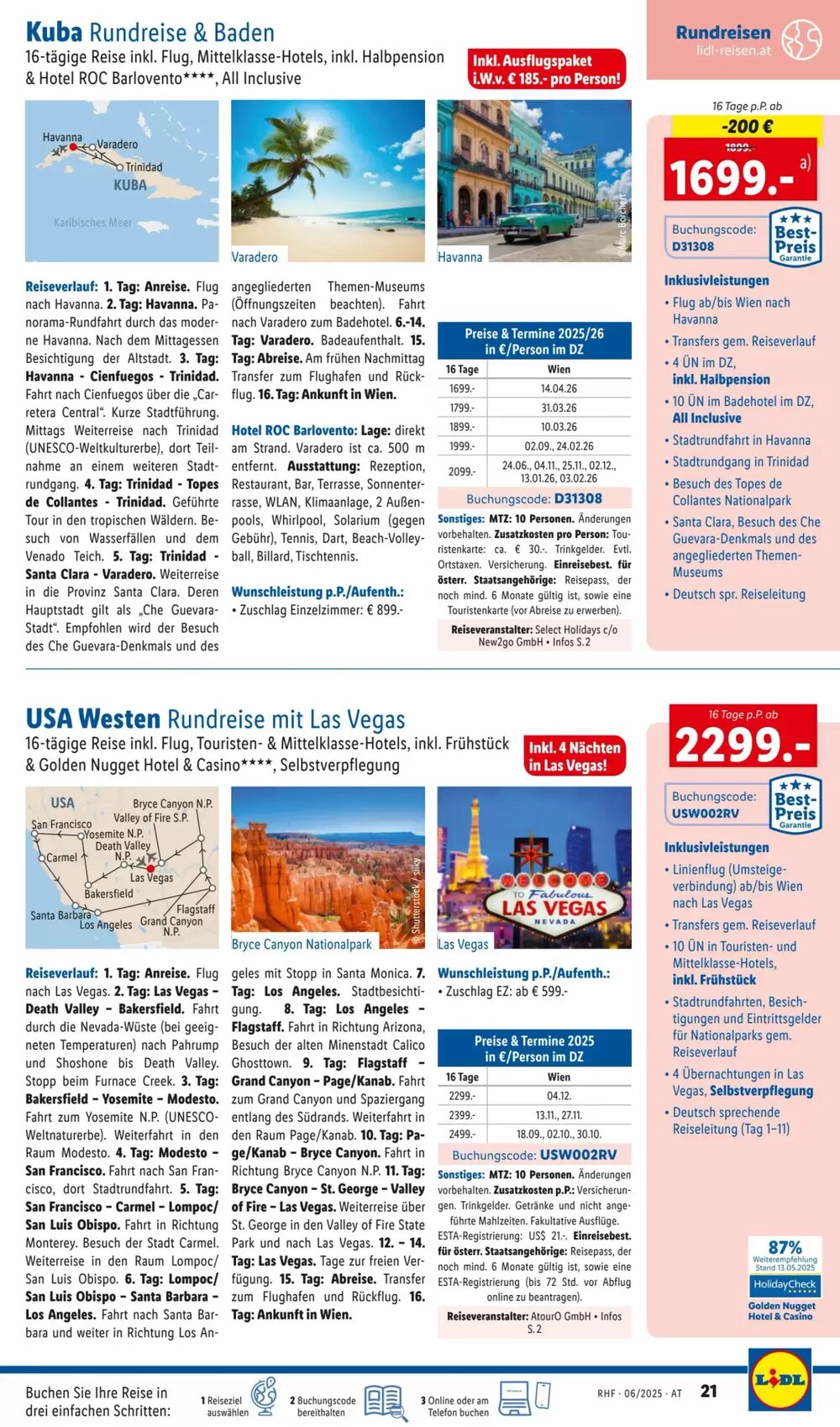 Lidl Reisen Flugblatt (ab 01.06.2025) - Angebote und Prospekt - Seite 21