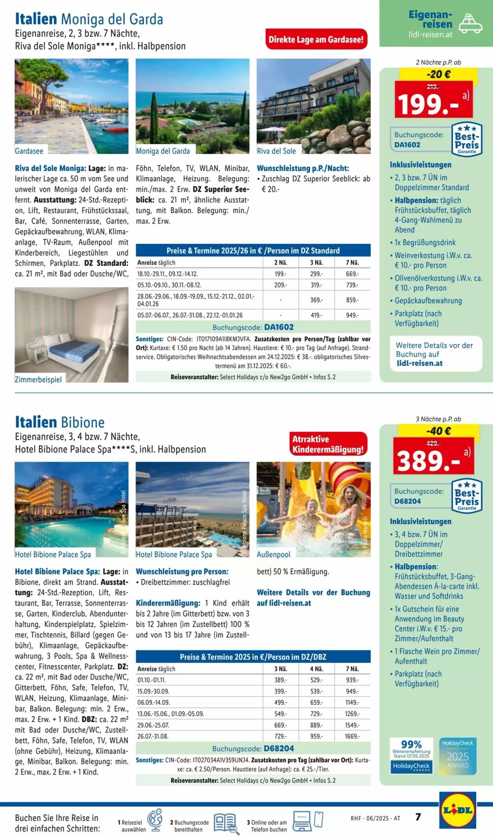 Lidl Reisen Flugblatt (ab 01.06.2025) - Angebote und Prospekt - Seite 7