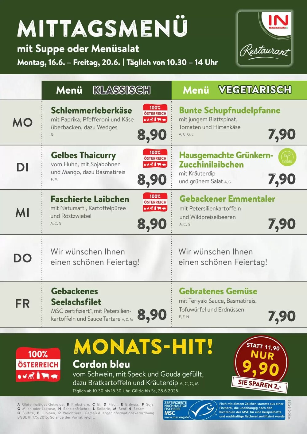Interspar Restaurant Flugblatt (ab 16.06.2025) - Angebote und Prospekt - Seite 1