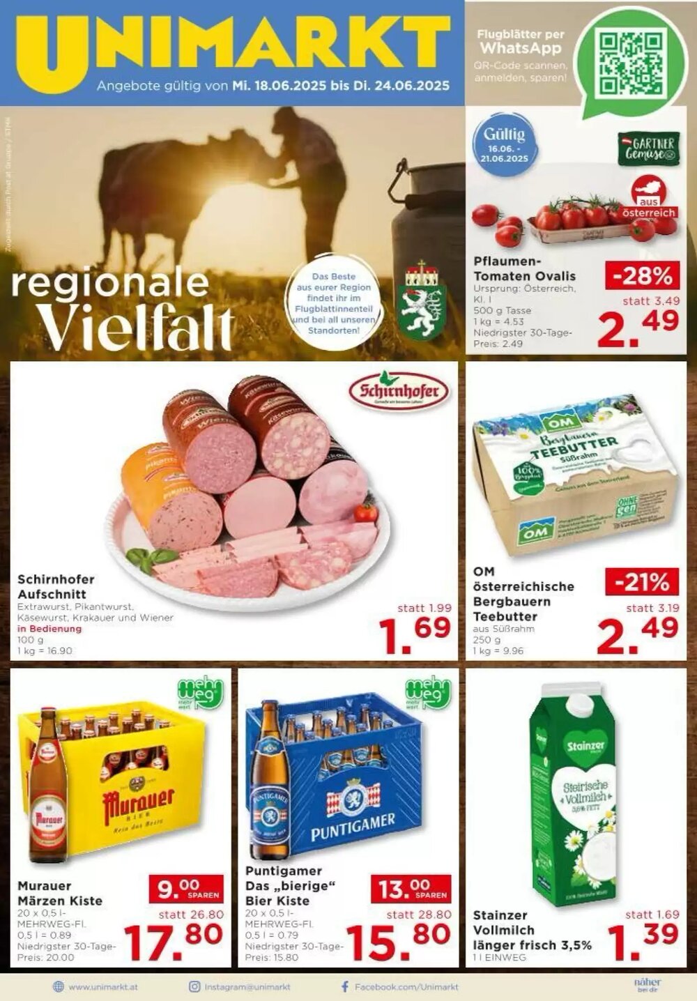 Unimarkt Flugblatt (ab 18.06.2025) - Angebote und Prospekt - Seite 1