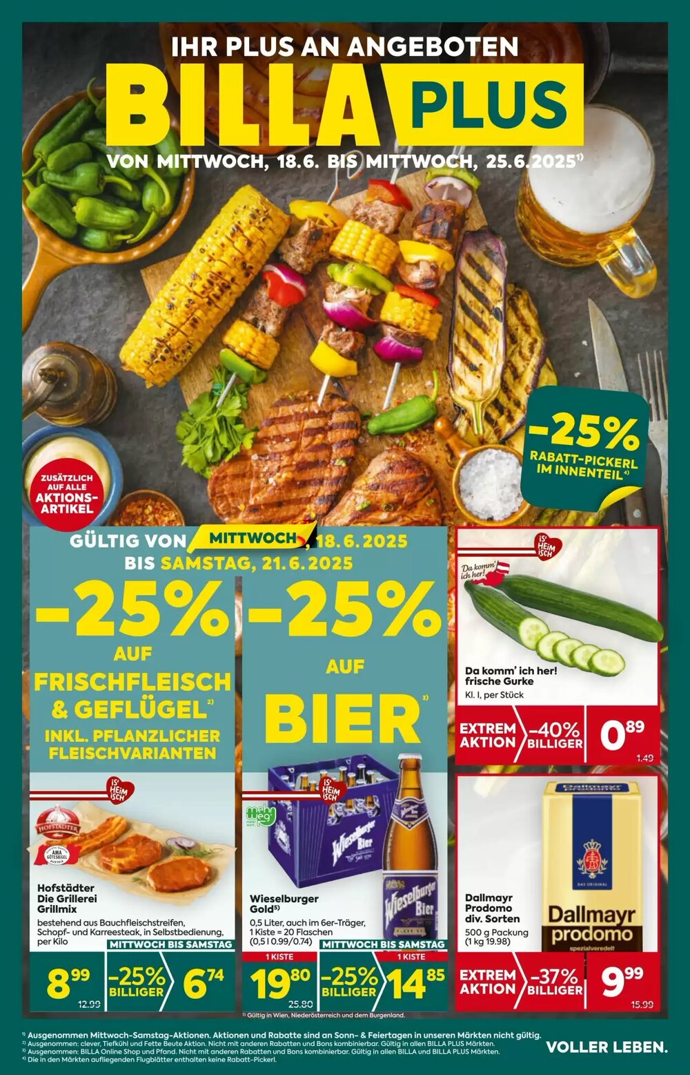 Billa Flugblatt (ab 18.06.2025) - Angebote und Prospekt - Seite 1