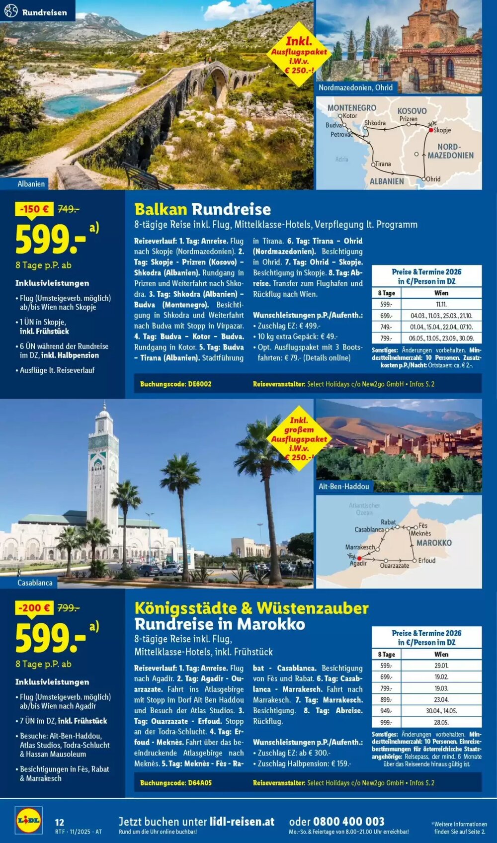Lidl Reisen Flugblatt (ab 12.11.2025) - Angebote und Prospekt - Seite 12