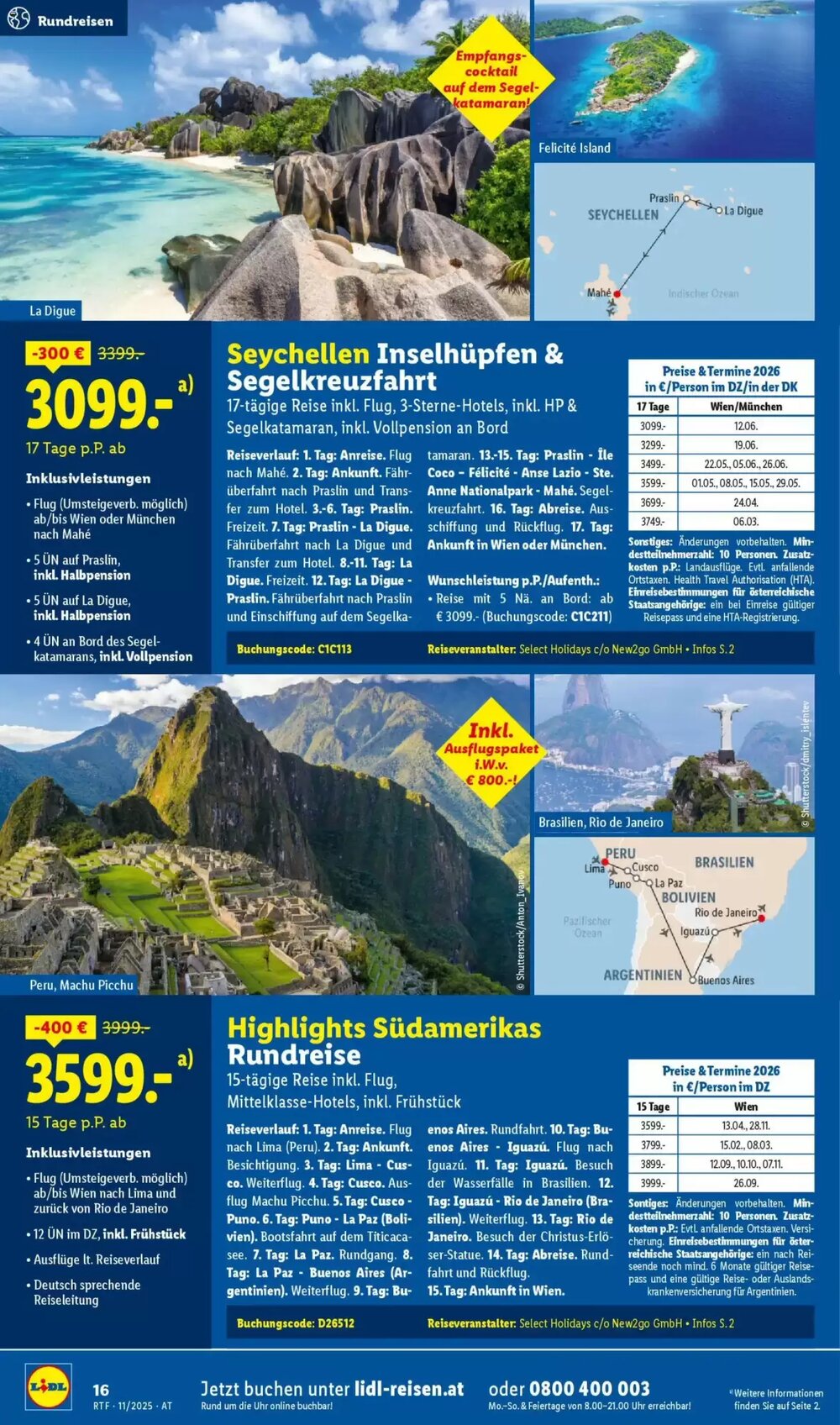 Lidl Reisen Flugblatt (ab 12.11.2025) - Angebote und Prospekt - Seite 16