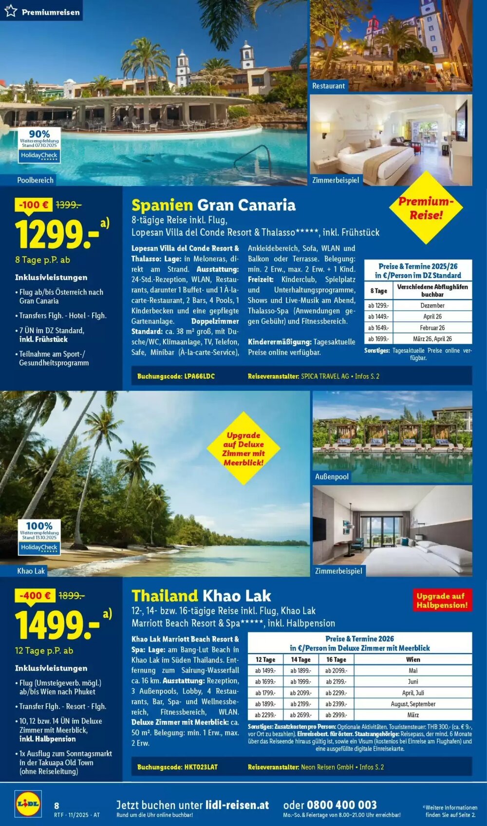 Lidl Reisen Flugblatt (ab 12.11.2025) - Angebote und Prospekt - Seite 8