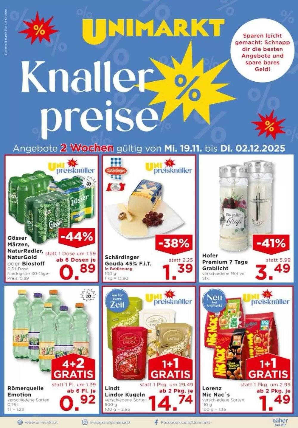 Unimarkt Flugblatt (ab 19.11.2025) - Angebote und Prospekt - Seite 1