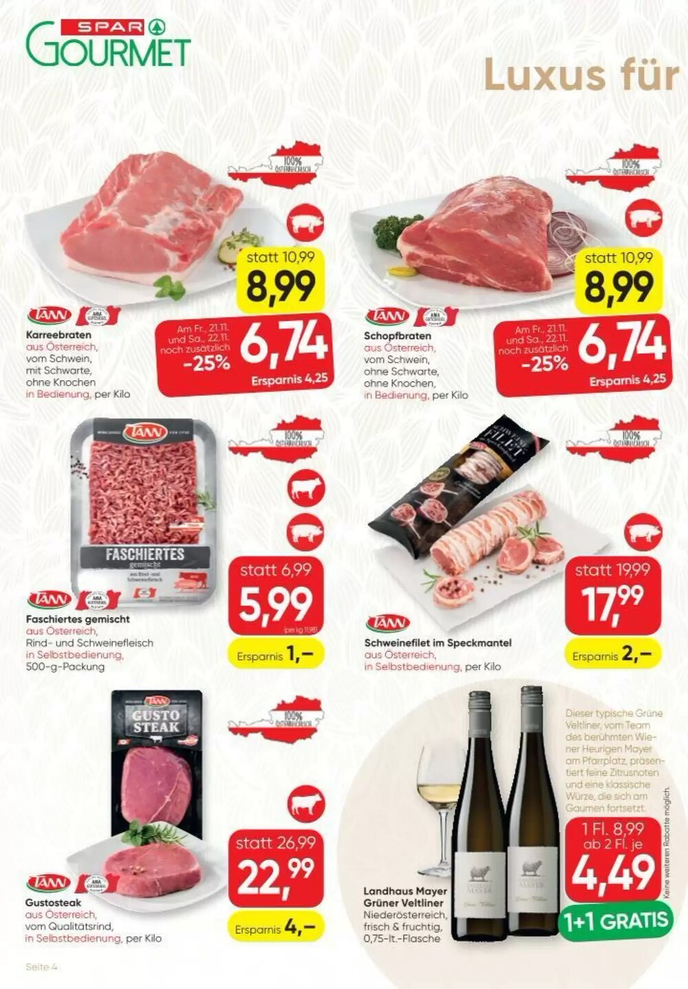 SPAR Gourmet Flugblatt (ab 20.11.2025) - Angebote und Prospekt - Seite 4