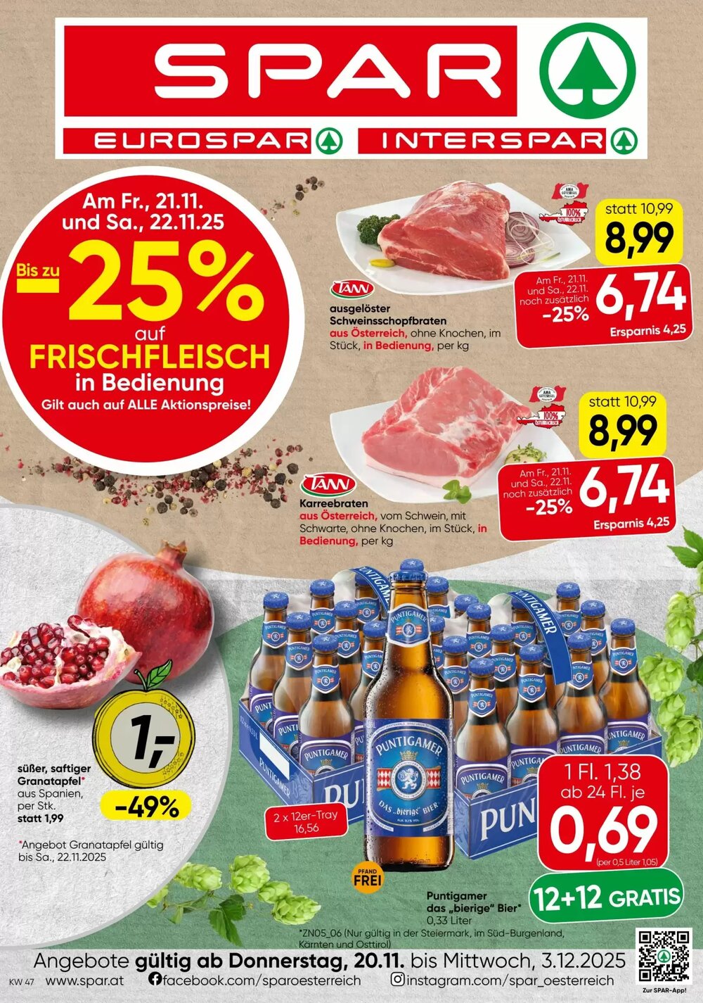 Eurospar Flugblatt (ab 20.11.2025) - Angebote und Prospekt - Seite 1