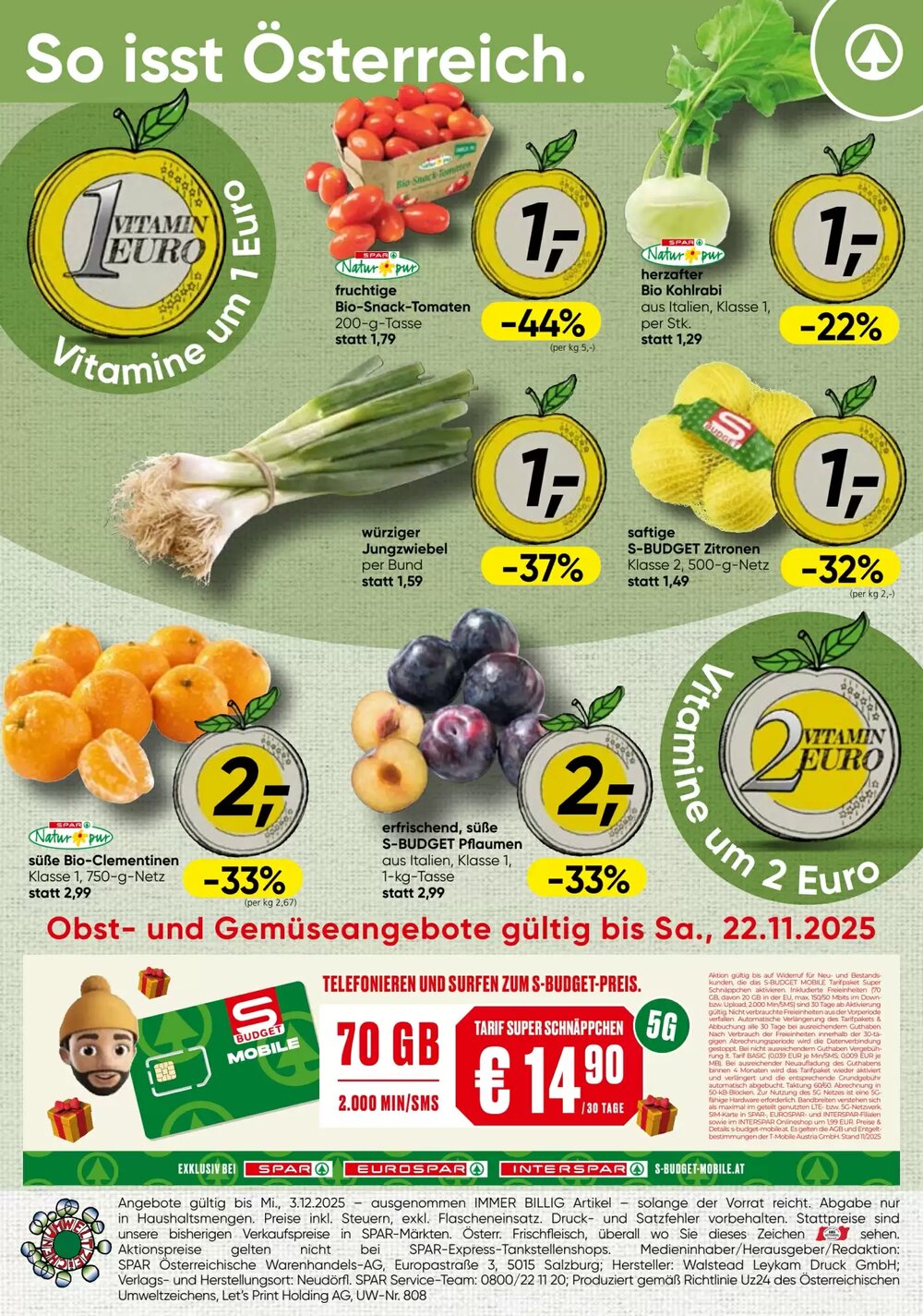 Spar Flugblatt (ab 20.11.2025) - Angebote und Prospekt - Seite 20