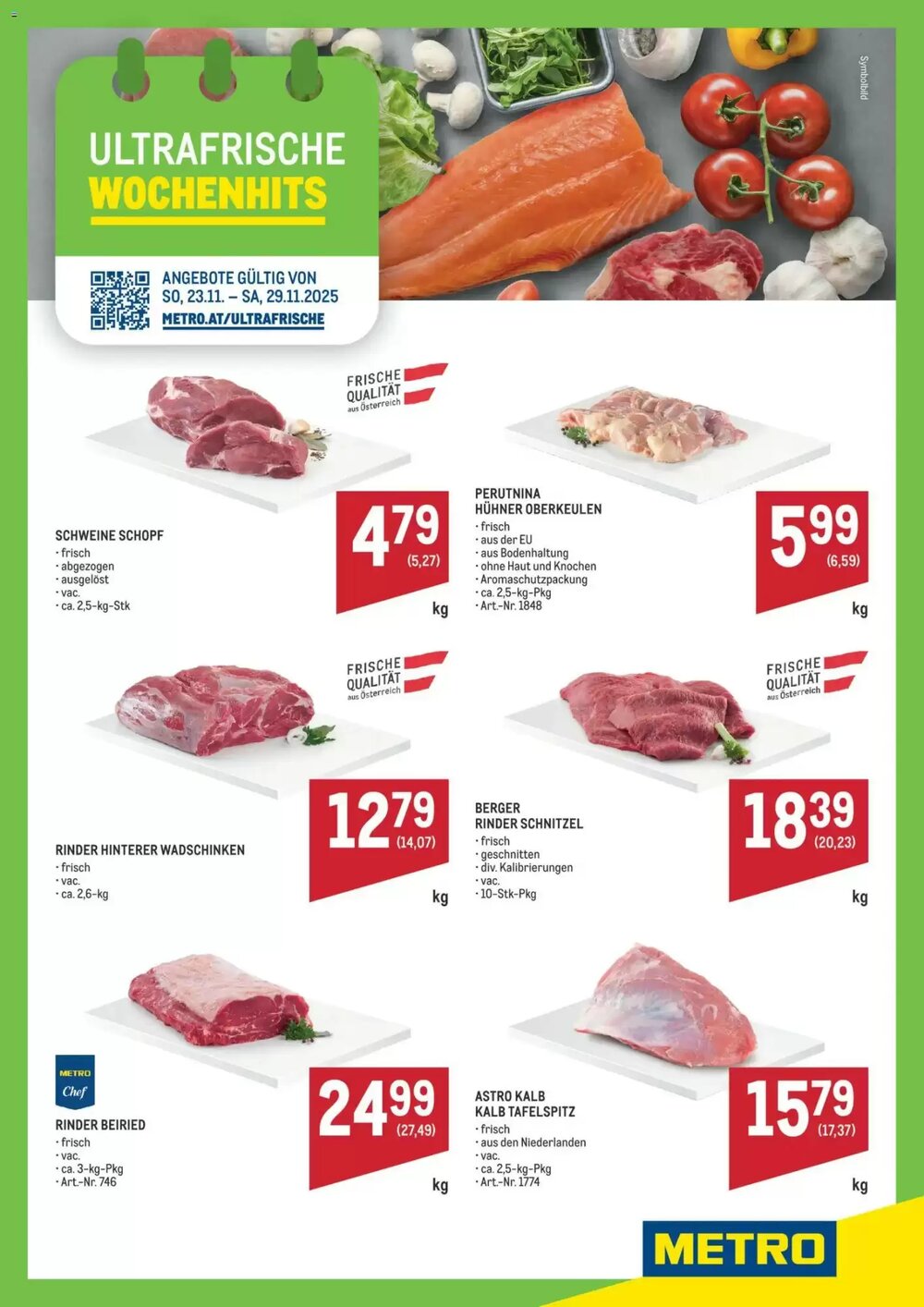 Metro Flugblatt (ab 23.11.2025) - Angebote und Prospekt - Seite 1