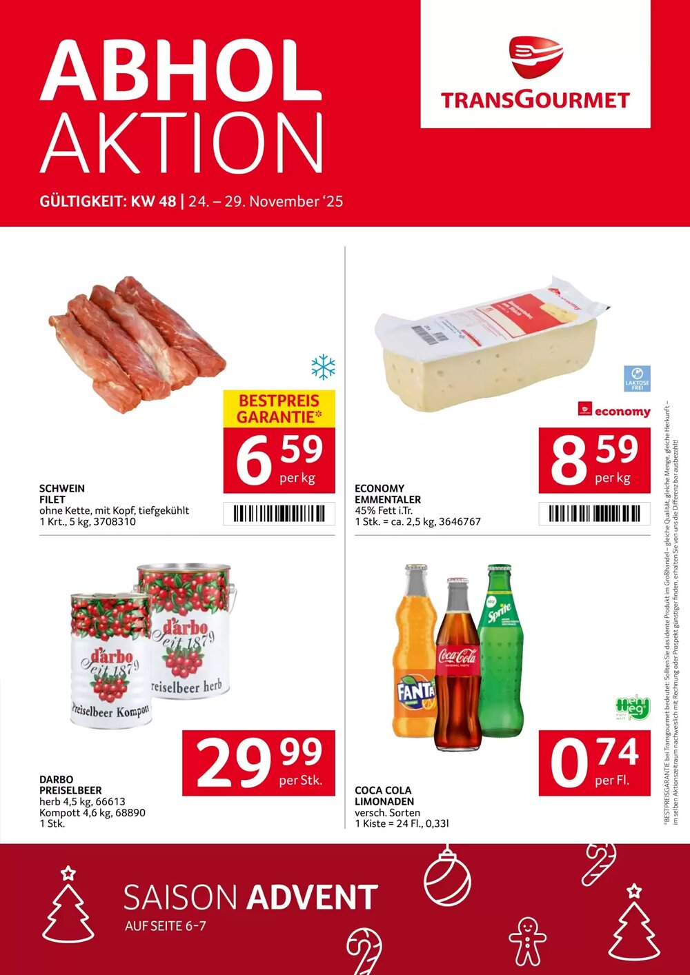 Transgourmet Flugblatt (ab 24.11.2025) - Angebote und Prospekt - Seite 1