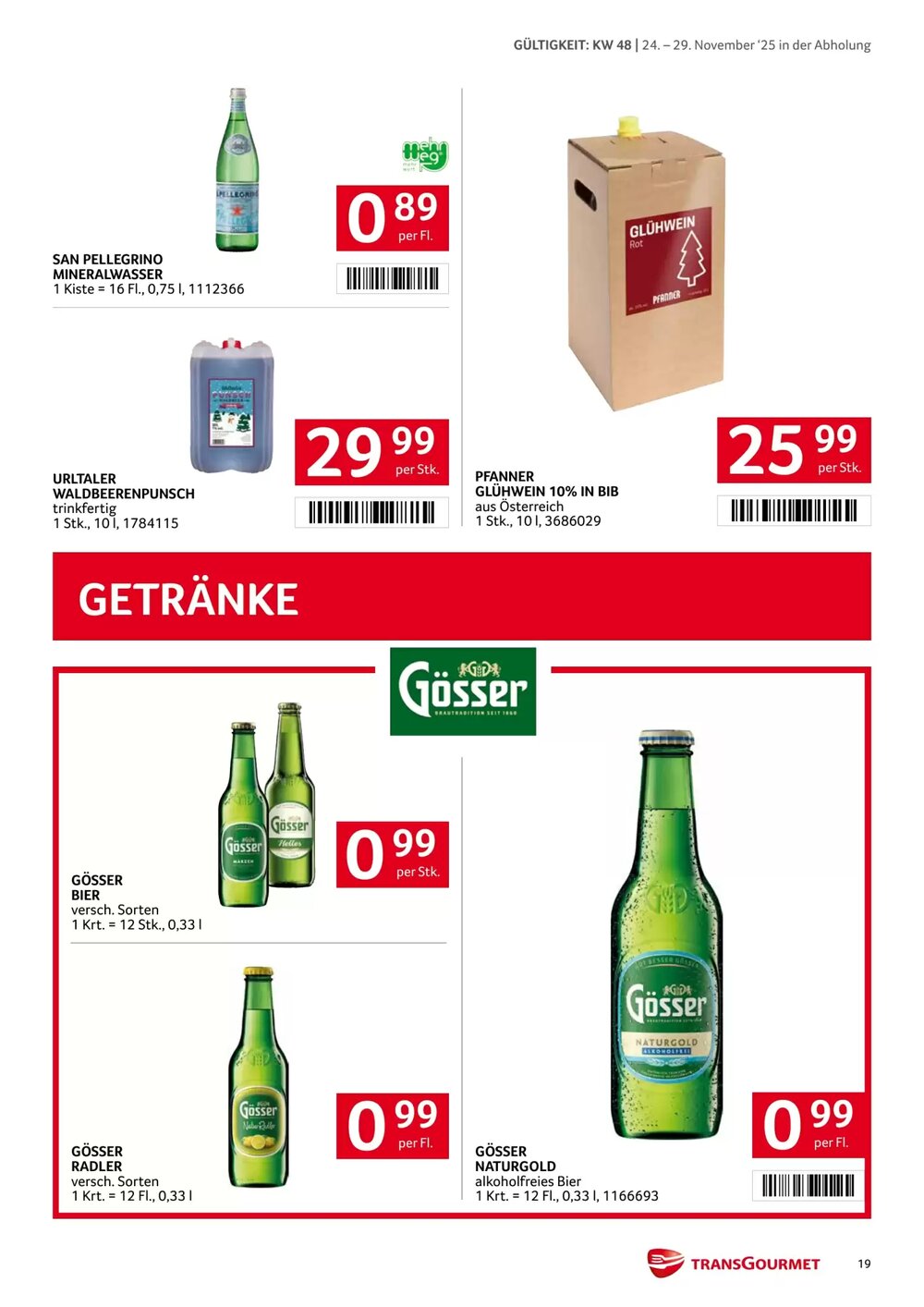 Transgourmet Flugblatt (ab 24.11.2025) - Angebote und Prospekt - Seite 19