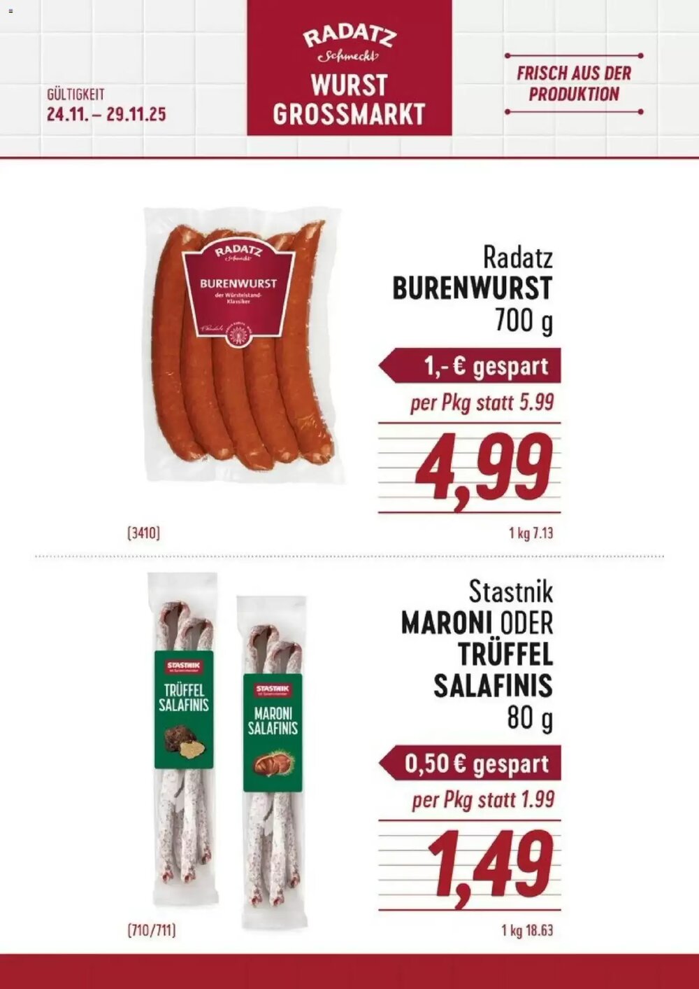 Radatz Flugblatt (ab 24.11.2025) - Angebote und Prospekt - Seite 1