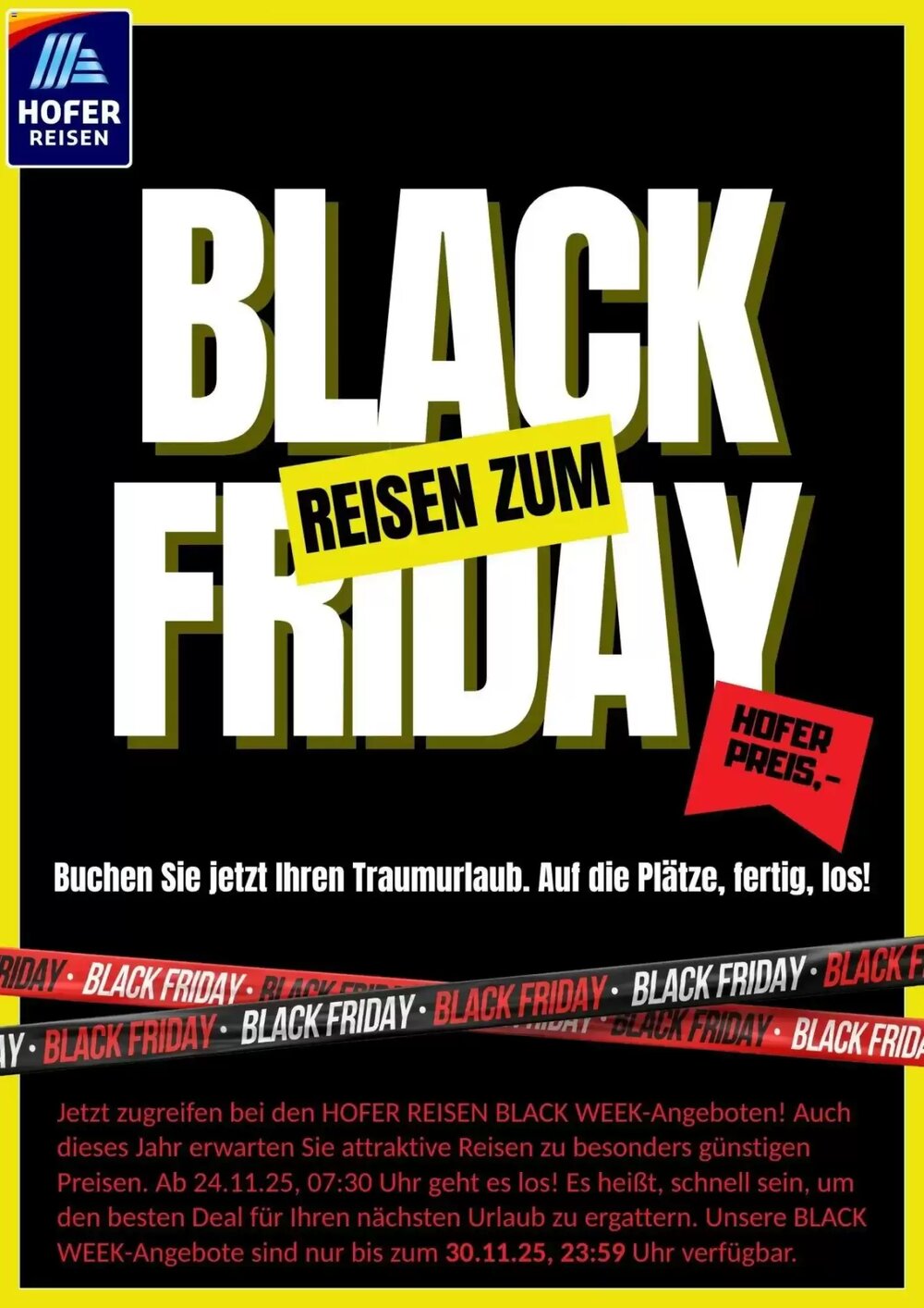 Hofer Reisen Flugblatt (ab 24.11.2025) - Angebote und Prospekt - Seite 1