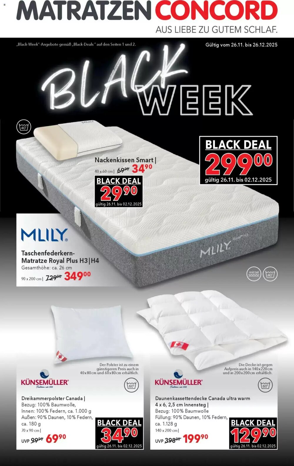 Matratzen Concord Flugblatt (ab 26.11.2025) - Angebote und Prospekt - Seite 1