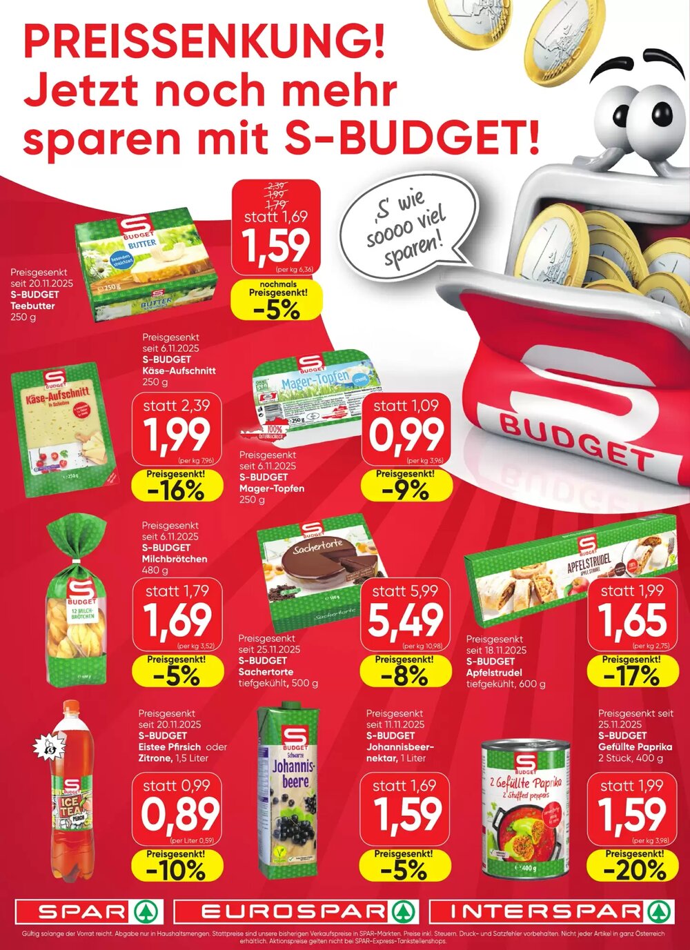 Spar Flugblatt (ab 26.11.2025) - Angebote und Prospekt - Seite 1