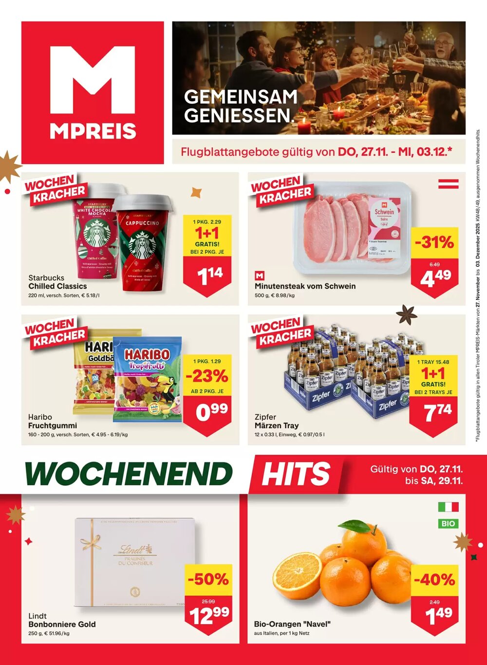MPreis Flugblatt (ab 27.11.2025) - Angebote und Prospekt - Seite 1