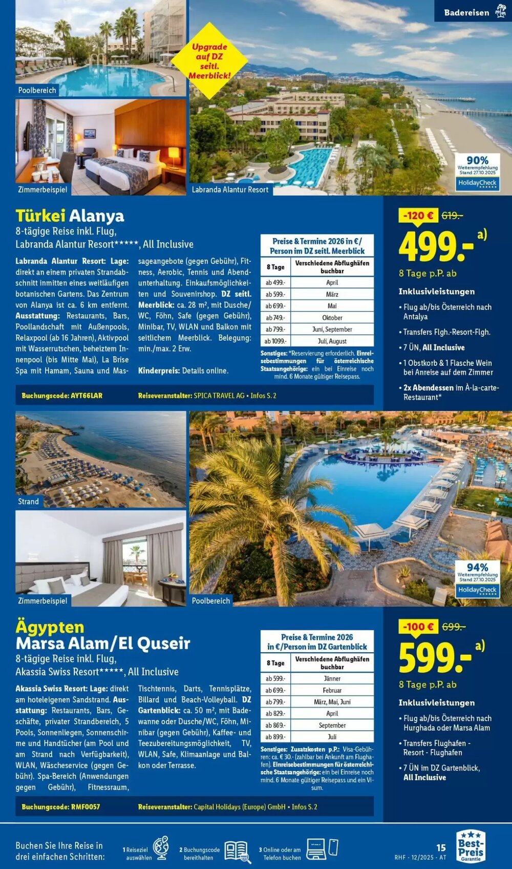 Lidl Reisen Flugblatt (ab 29.11.2025) - Angebote und Prospekt - Seite 15