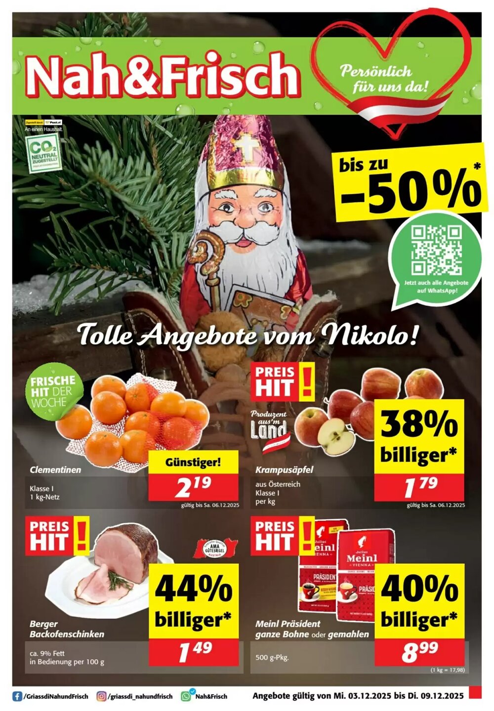 Nah&Frisch Flugblatt (ab 03.12.2025) - Angebote und Prospekt - Seite 1