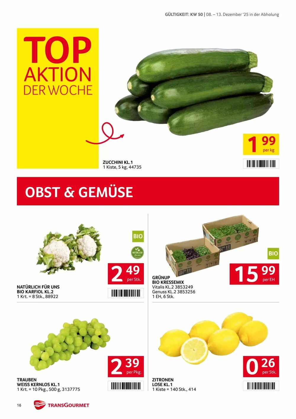 Transgourmet Flugblatt (ab 08.12.2025) - Angebote und Prospekt - Seite 16