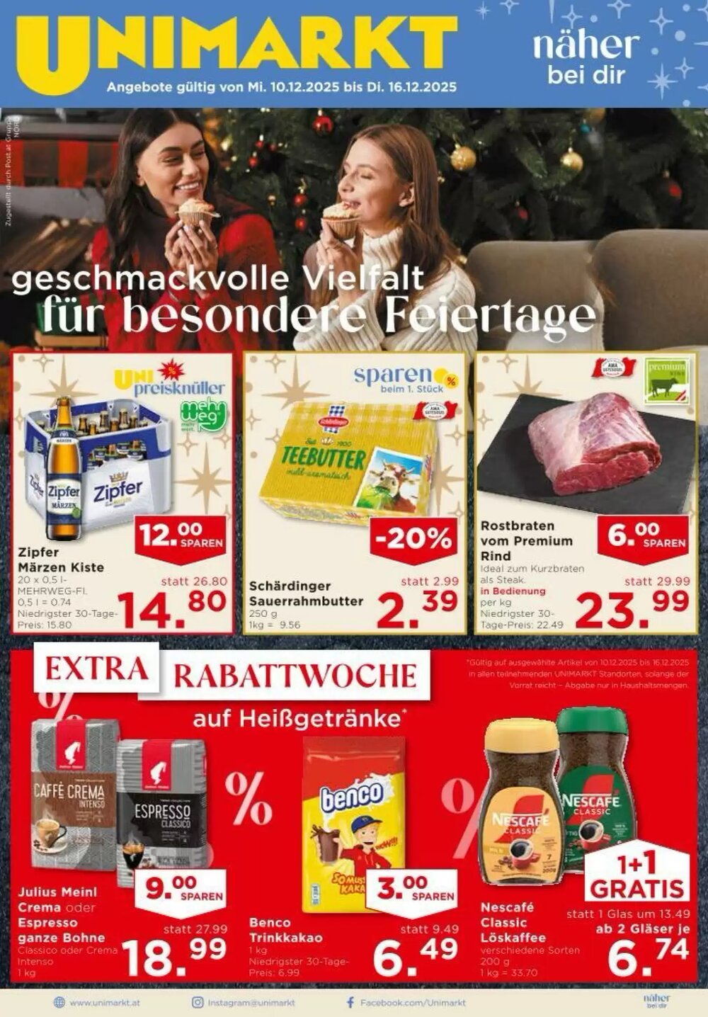 Unimarkt Flugblatt (ab 10.12.2025) - Angebote und Prospekt - Seite 1