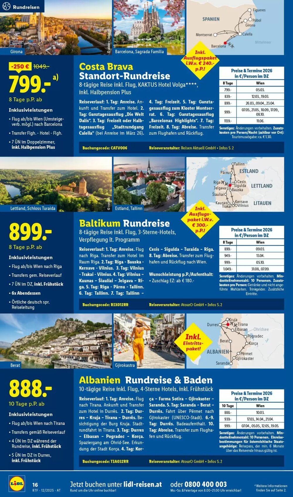 Lidl Reisen Flugblatt (ab 13.12.2025) - Angebote und Prospekt - Seite 16