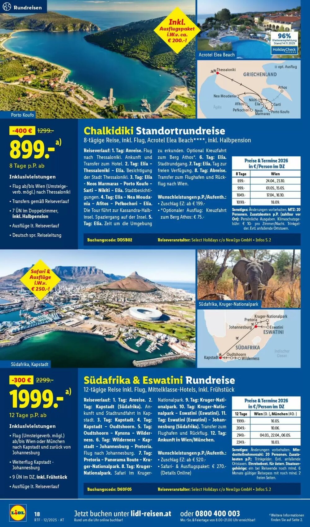 Lidl Reisen Flugblatt (ab 13.12.2025) - Angebote und Prospekt - Seite 18