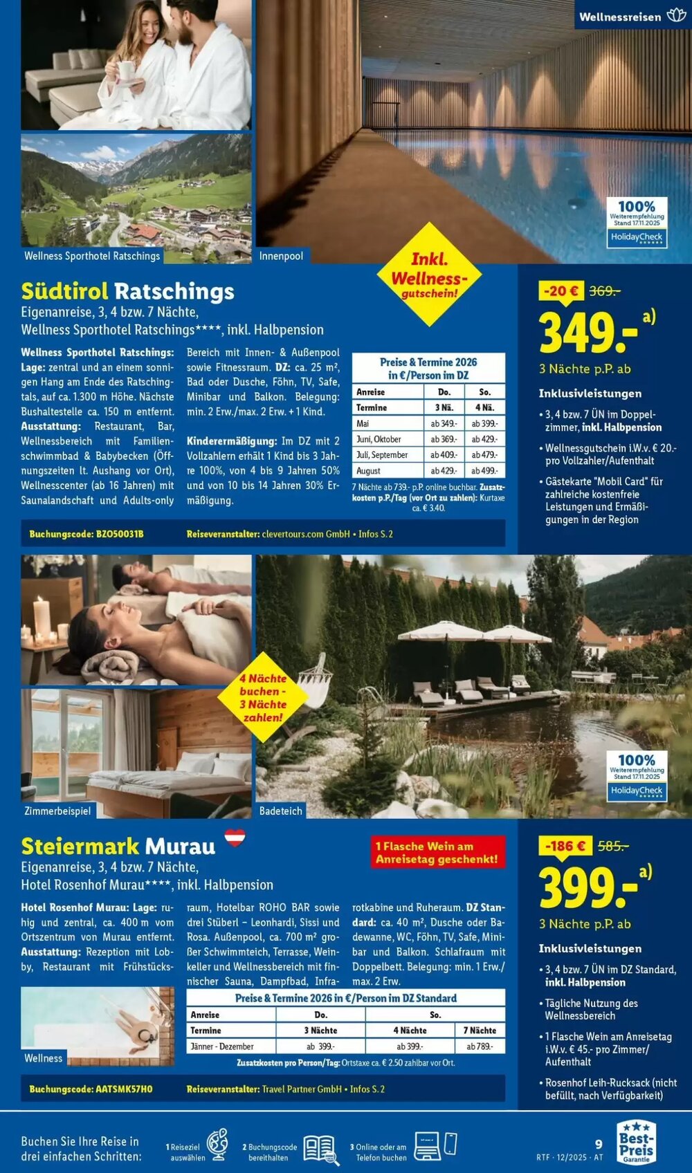 Lidl Reisen Flugblatt (ab 13.12.2025) - Angebote und Prospekt - Seite 9