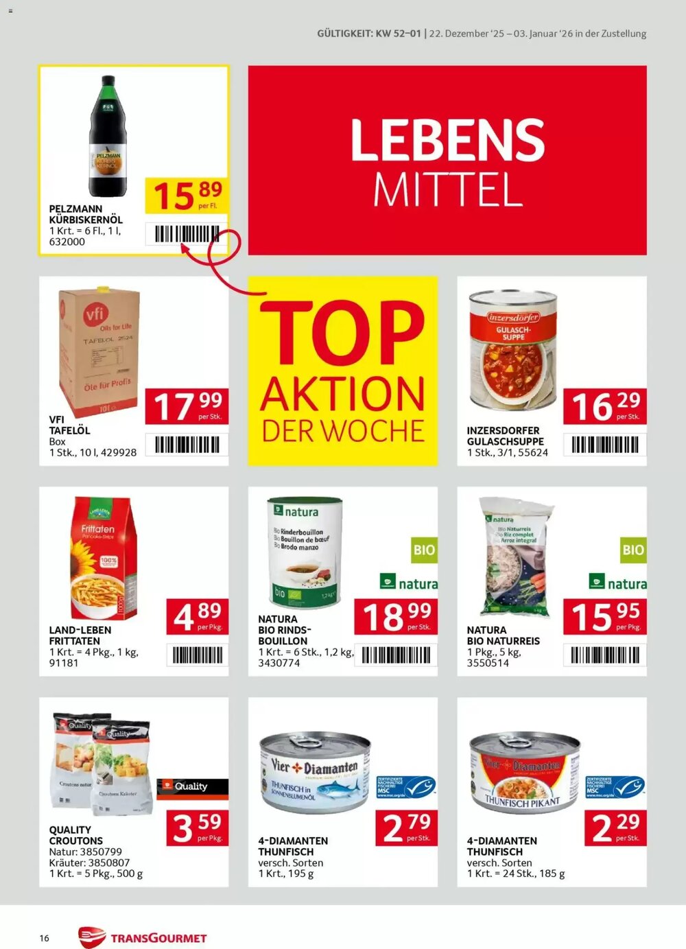 Transgourmet Flugblatt (ab 22.12.2025) - Angebote und Prospekt - Seite 16