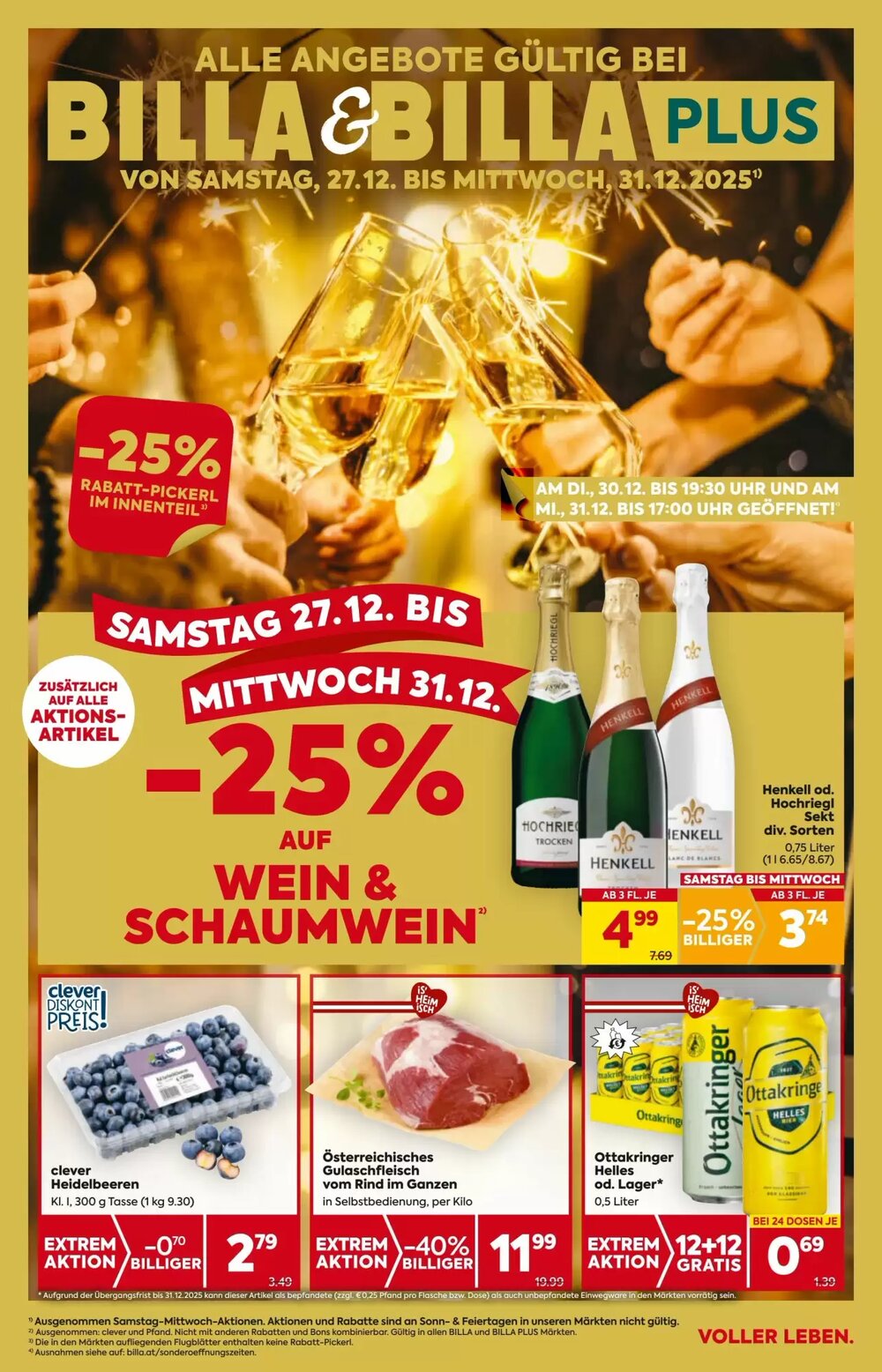 Billa Flugblatt (ab 27.12.2025) - Angebote und Prospekt - Seite 1
