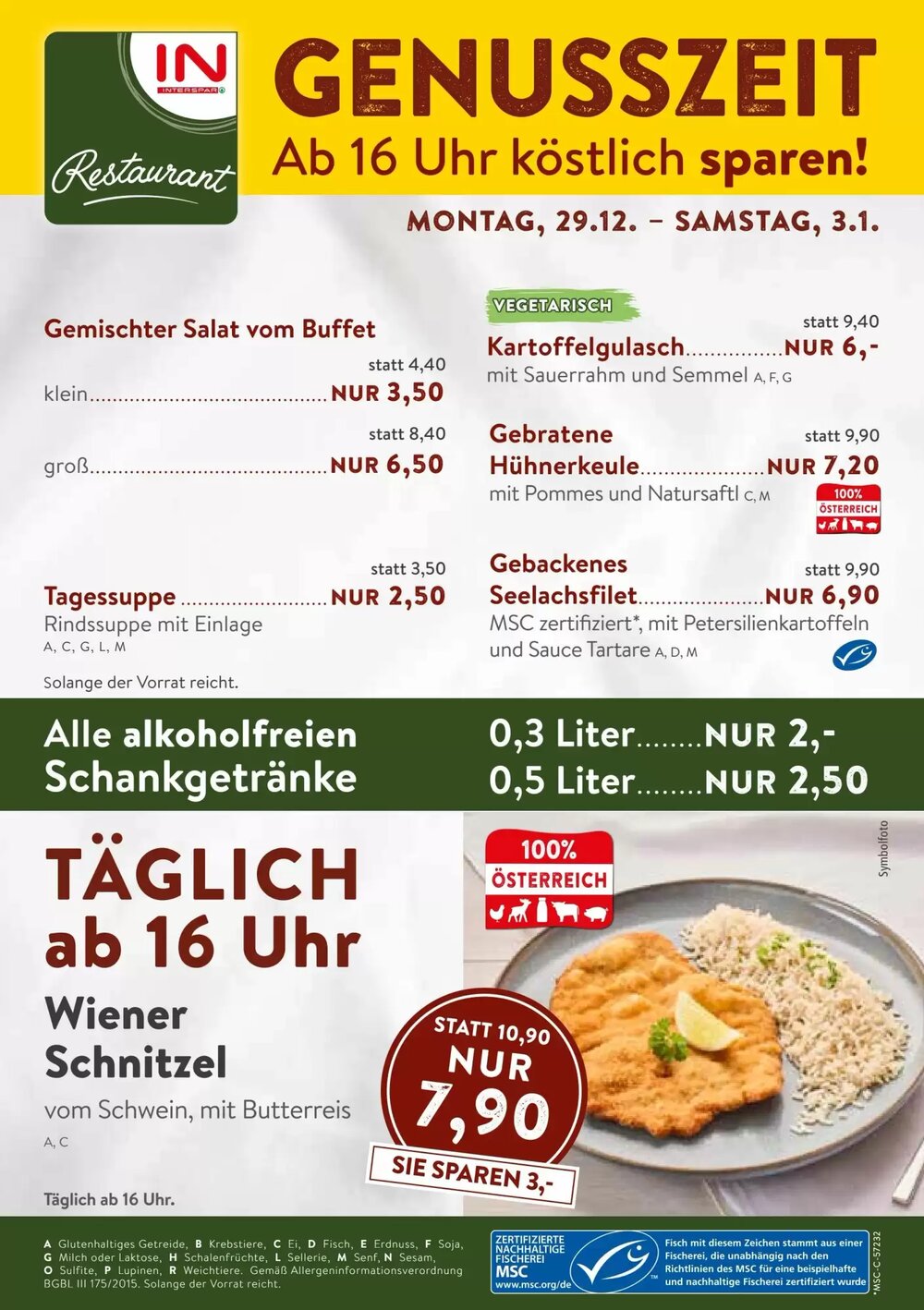 Interspar Restaurant Flugblatt (ab 29.12.2025) - Angebote und Prospekt - Seite 1