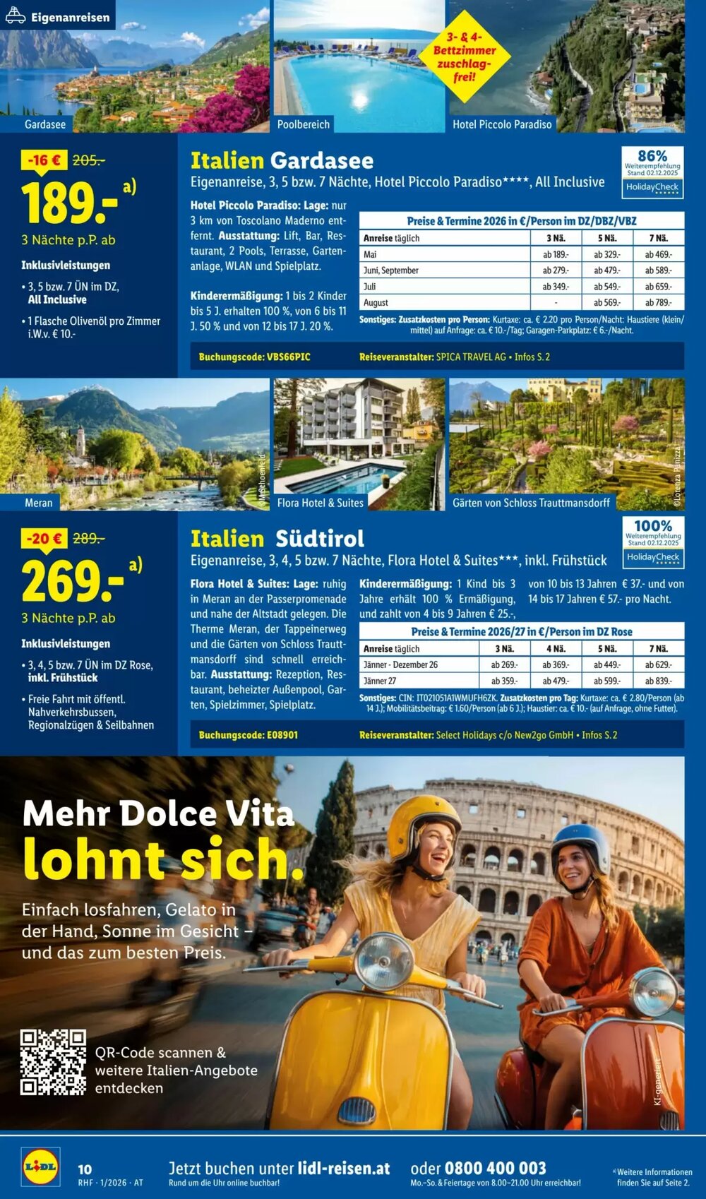 Lidl Reisen Flugblatt (ab 29.12.2025) - Angebote und Prospekt - Seite 10