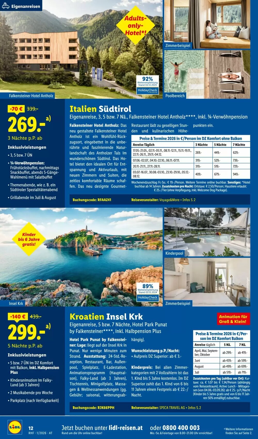 Lidl Reisen Flugblatt (ab 29.12.2025) - Angebote und Prospekt - Seite 12