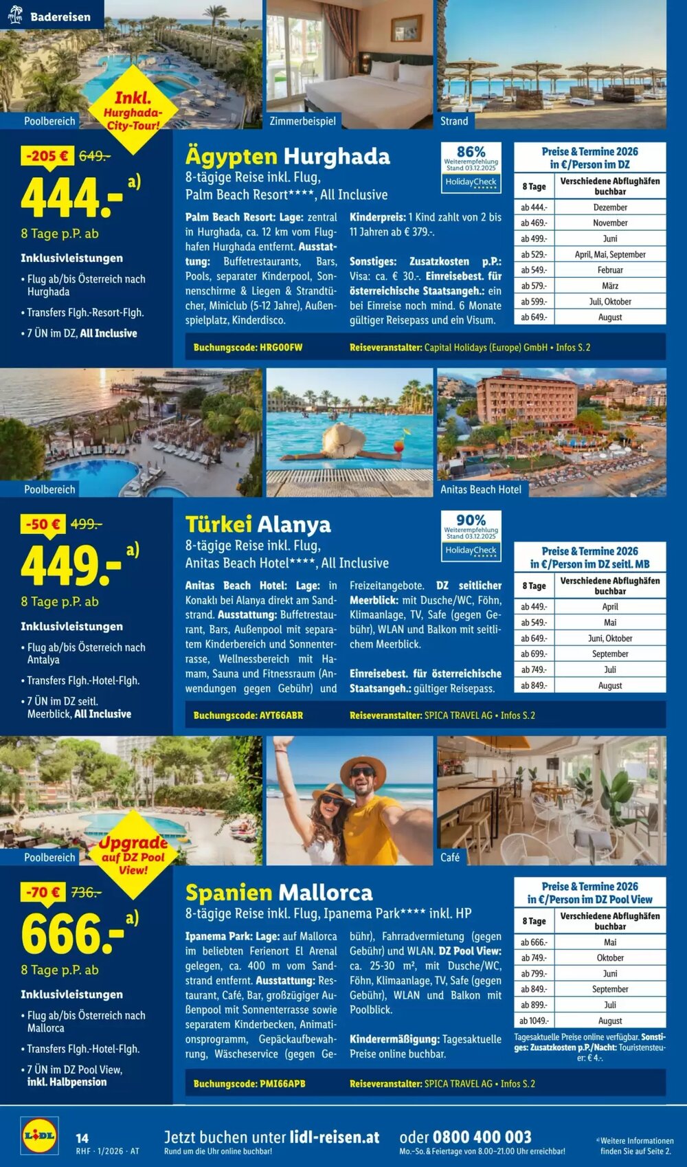 Lidl Reisen Flugblatt (ab 29.12.2025) - Angebote und Prospekt - Seite 14