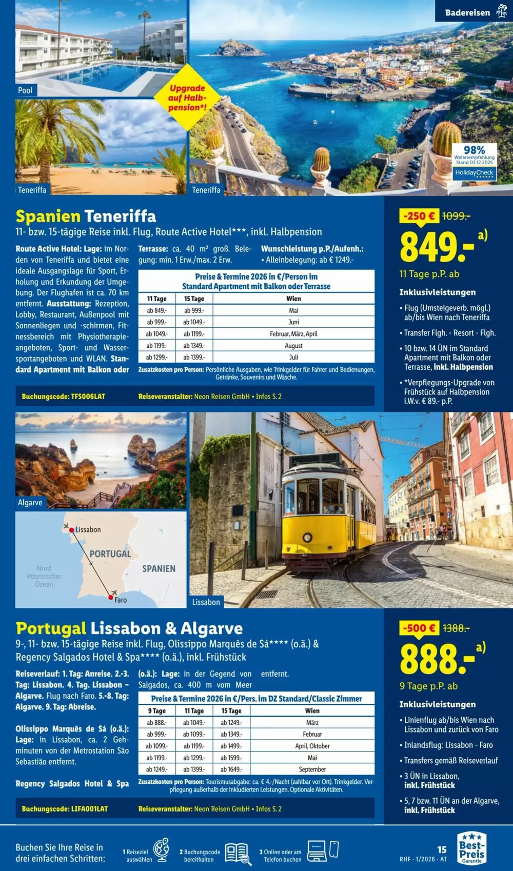 Lidl Reisen Flugblatt (ab 29.12.2025) - Angebote und Prospekt - Seite 15