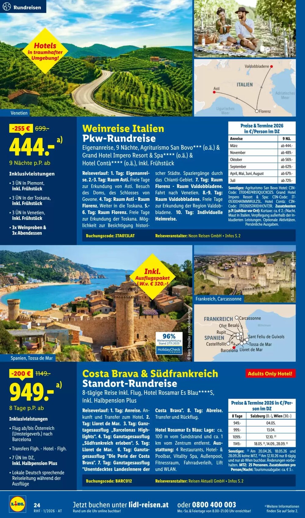 Lidl Reisen Flugblatt (ab 29.12.2025) - Angebote und Prospekt - Seite 24