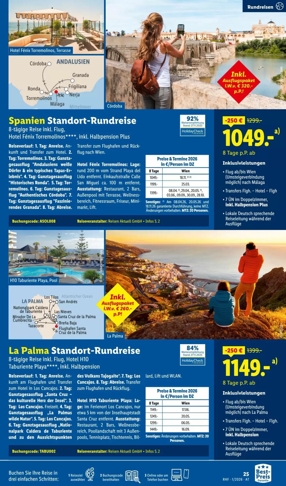 Lidl Reisen Flugblatt (ab 29.12.2025) - Angebote und Prospekt - Seite 25