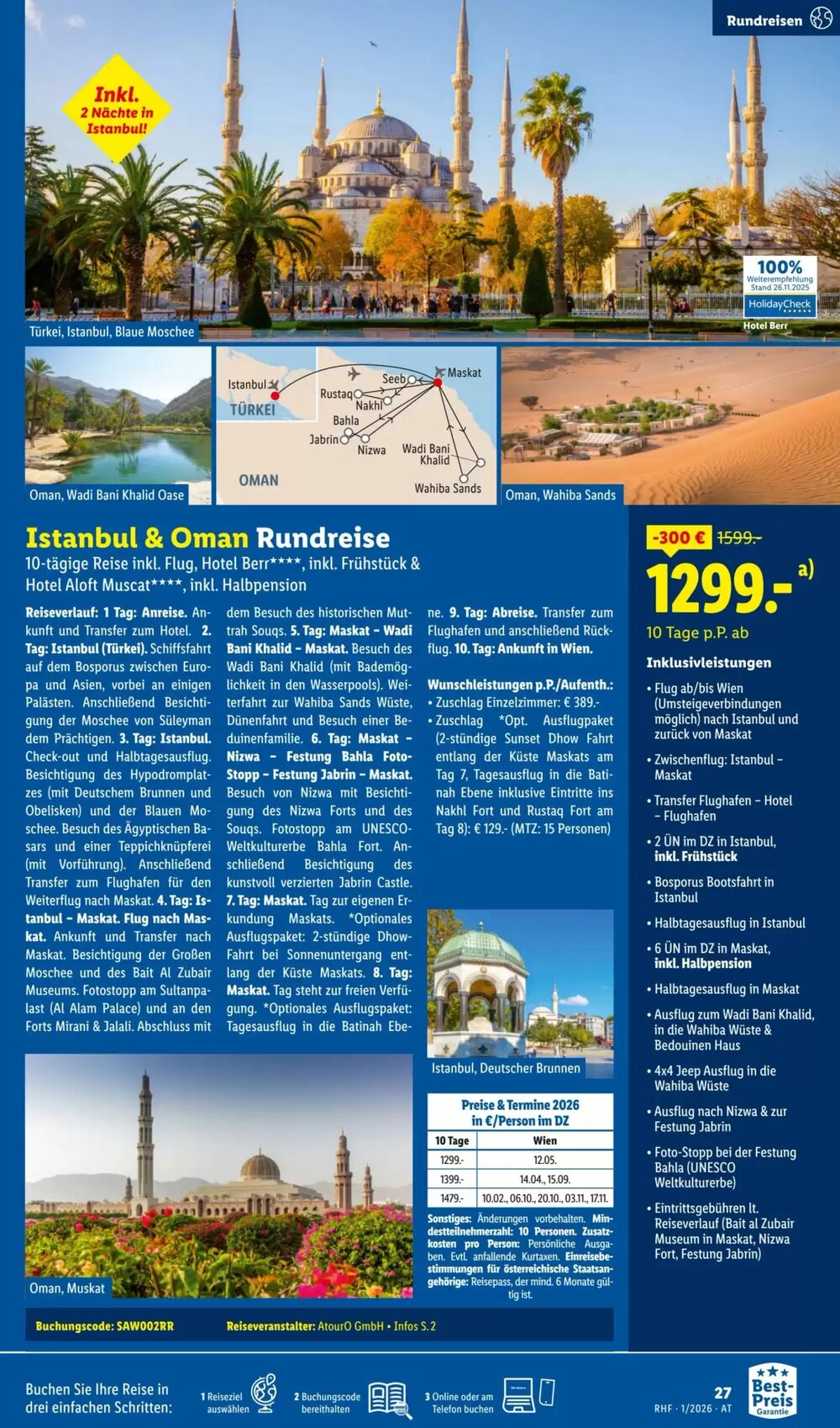 Lidl Reisen Flugblatt (ab 29.12.2025) - Angebote und Prospekt - Seite 27