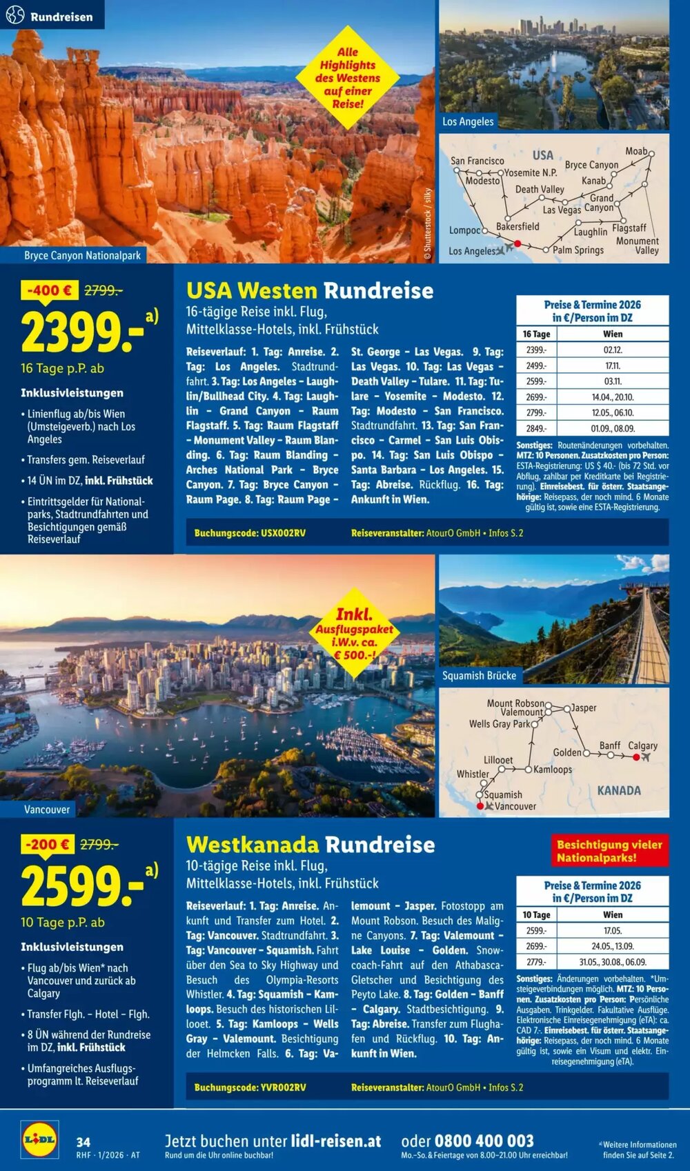 Lidl Reisen Flugblatt (ab 29.12.2025) - Angebote und Prospekt - Seite 34