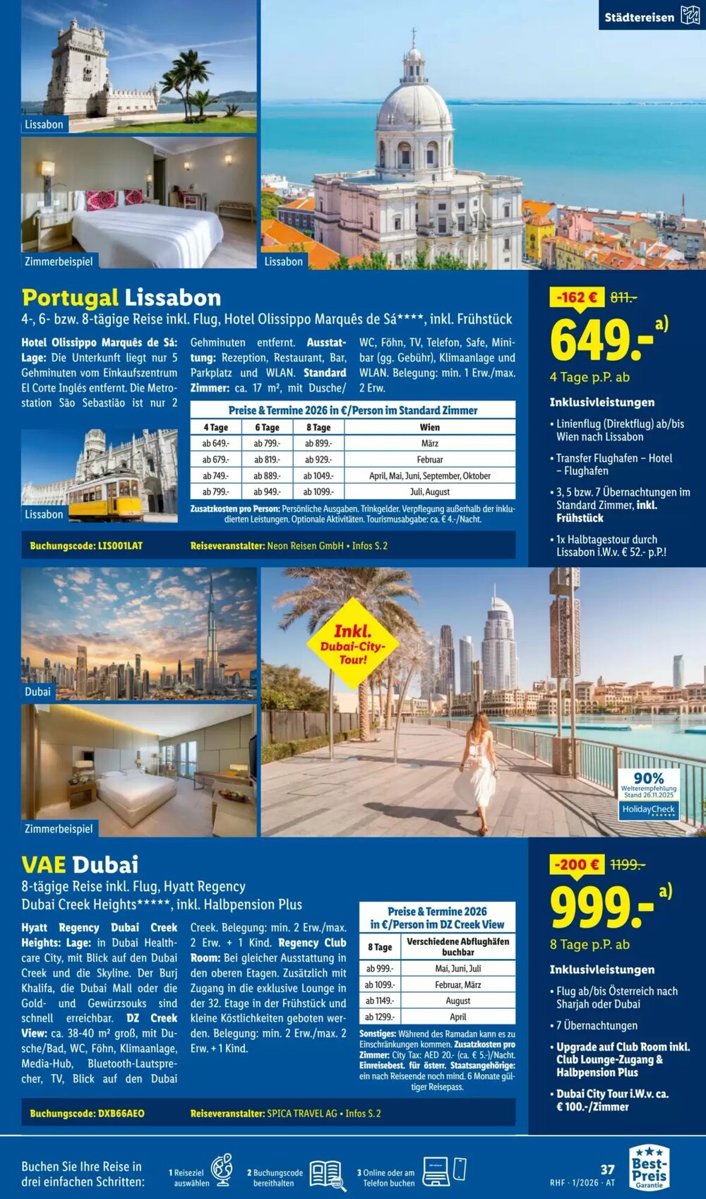 Lidl Reisen Flugblatt (ab 29.12.2025) - Angebote und Prospekt - Seite 37