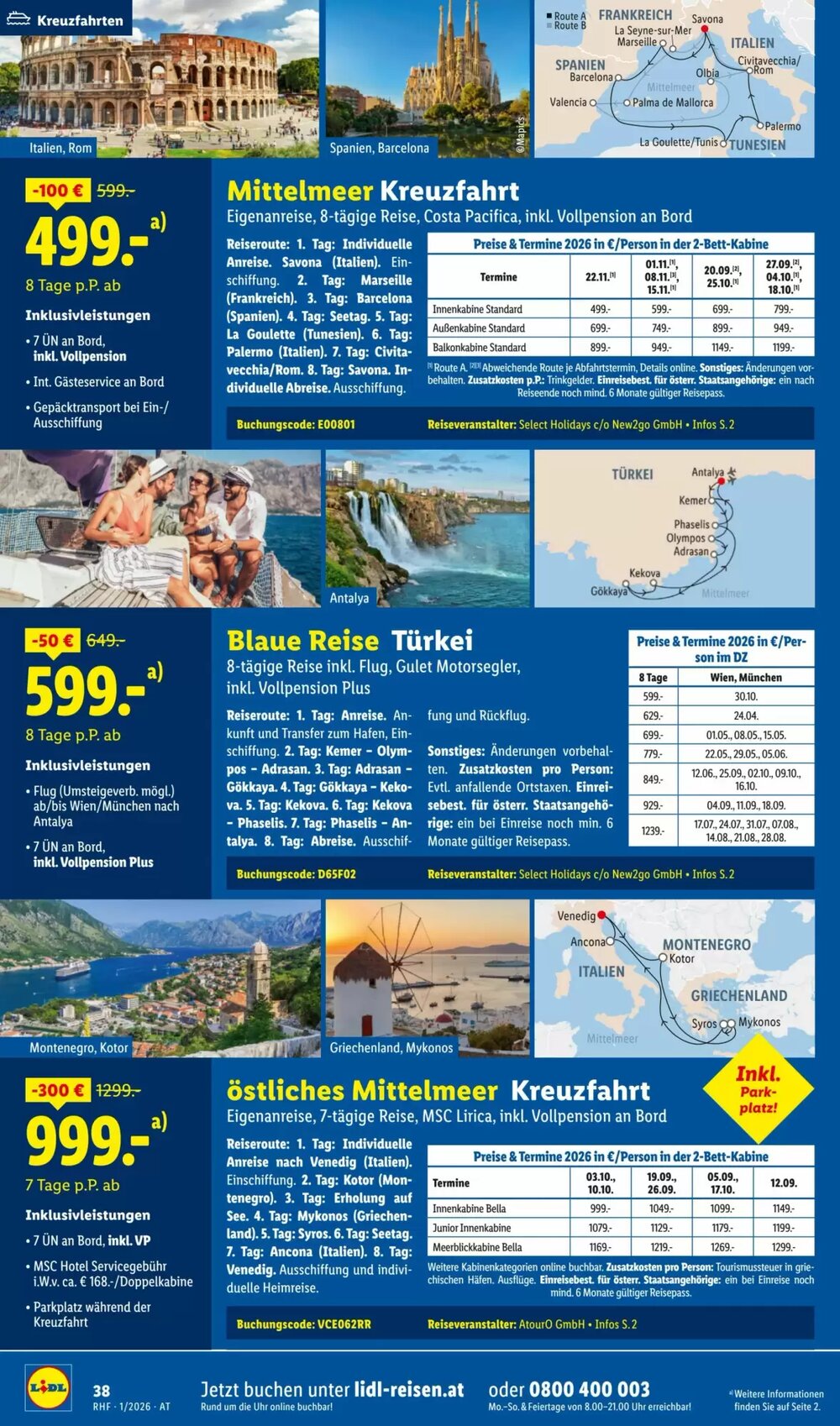 Lidl Reisen Flugblatt (ab 29.12.2025) - Angebote und Prospekt - Seite 38