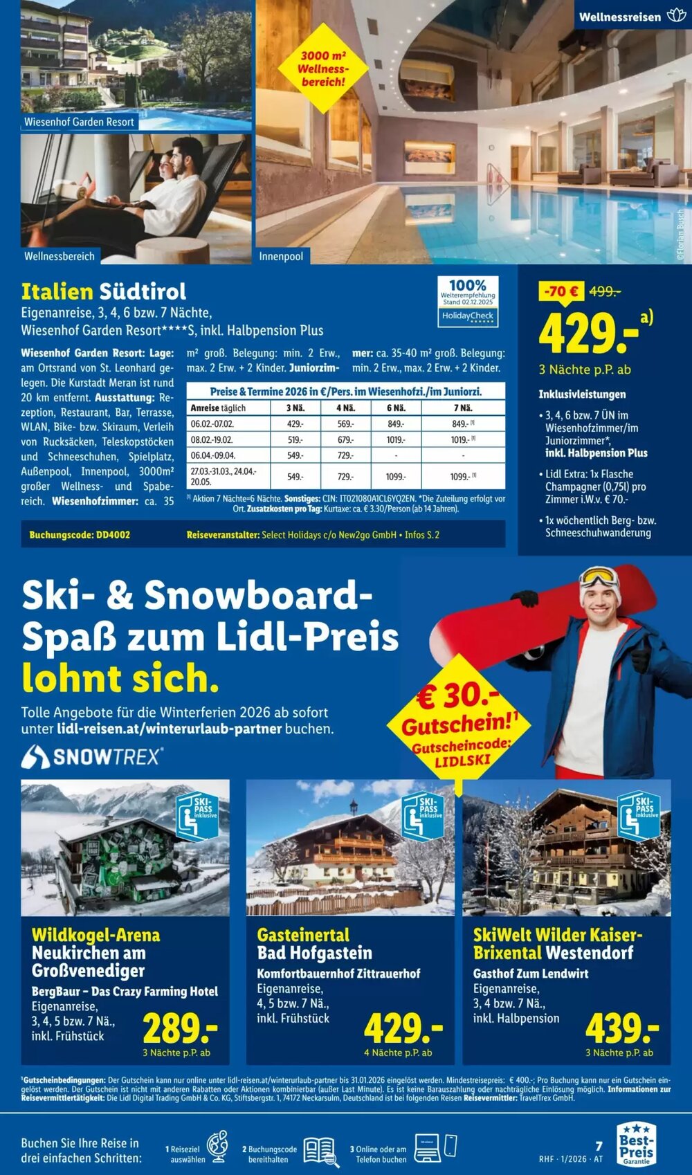 Lidl Reisen Flugblatt (ab 29.12.2025) - Angebote und Prospekt - Seite 7