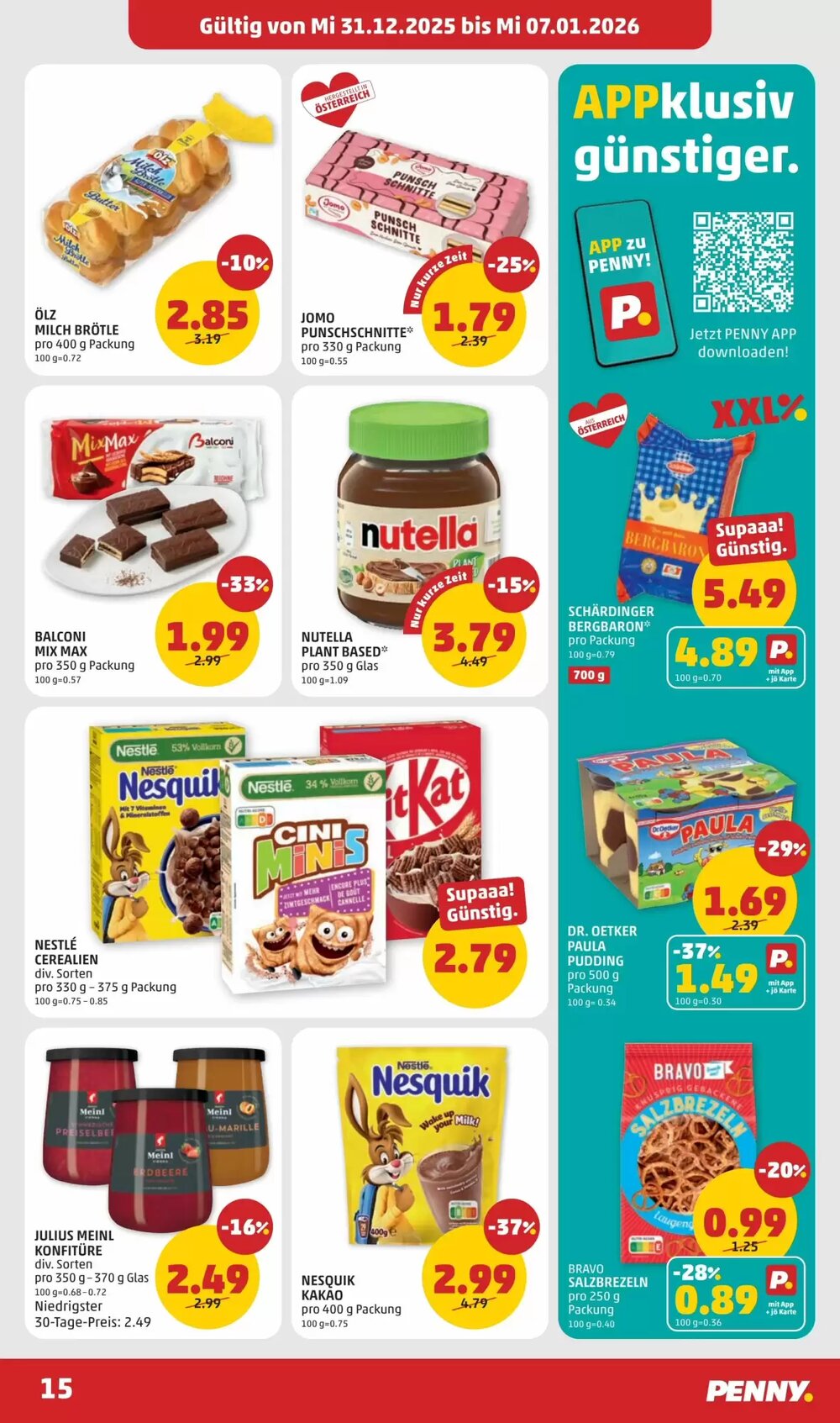 PENNY Flugblatt (ab 31.12.2025) - Angebote und Prospekt - Seite 15